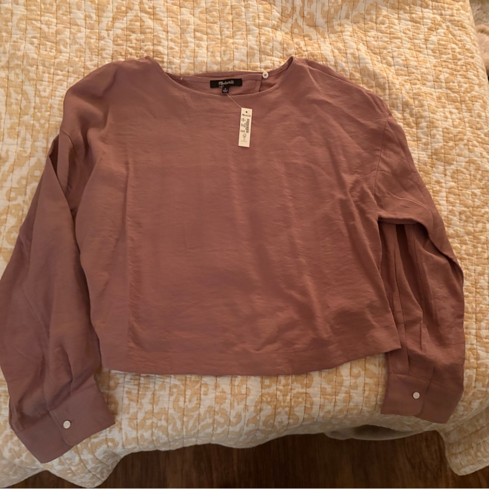 Madewell Mauve Long Sleeve Blouse
